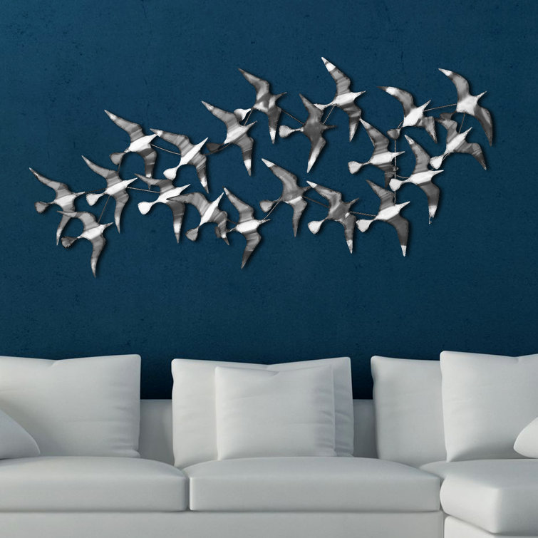 Ebern Designs Flock of Seagulls Metal Painting Wall Décor Wayfair.co.uk